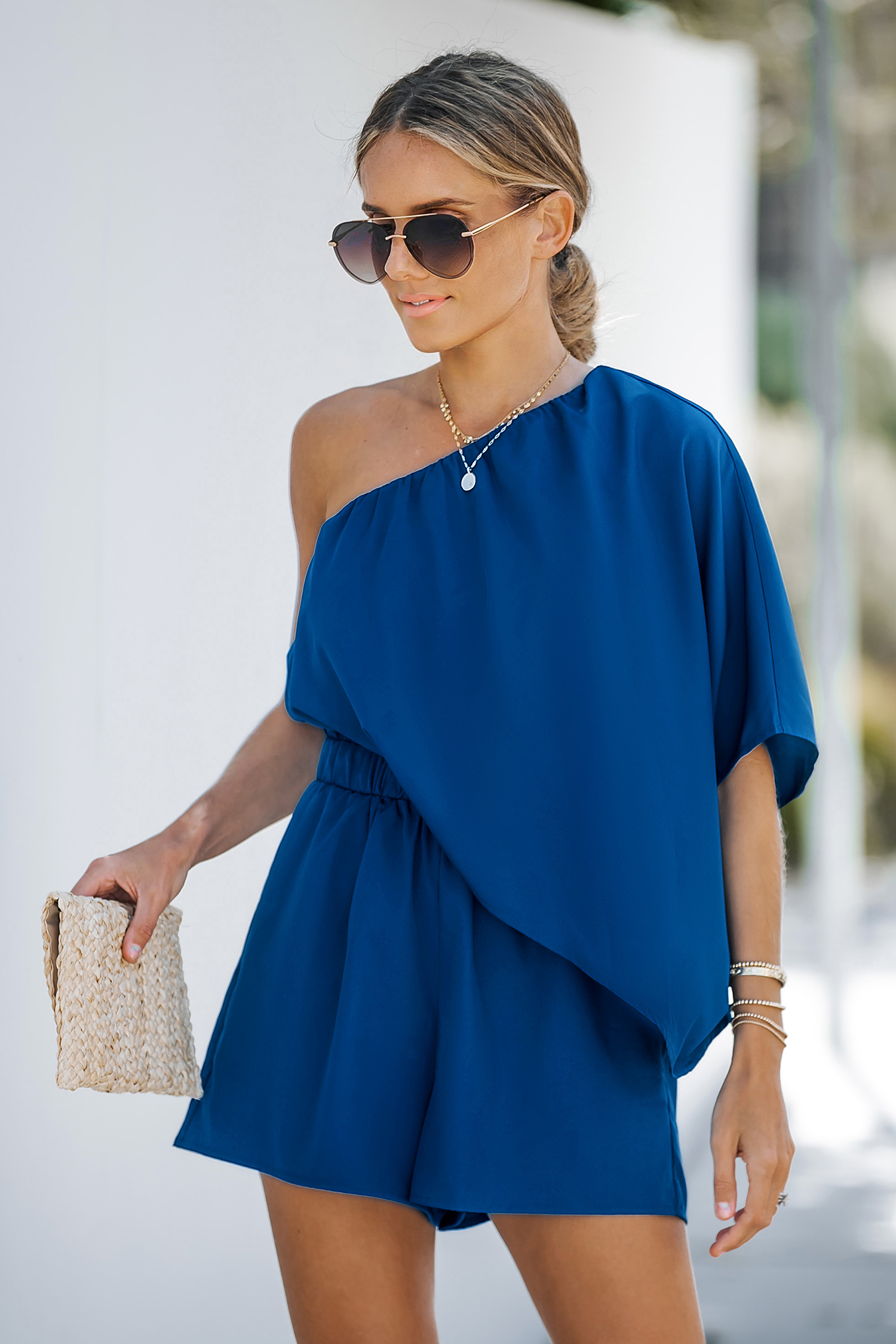 royal-blue-one-shoulder-romper